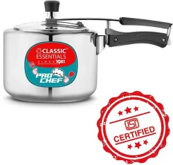 Classic Essentials Prochef Stainless Steel Pressure Cooker, 2 L Induction Bottom Pressure Cooker (Stainless Steel)