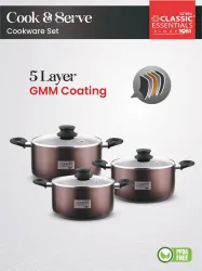 Classic Essentials 3 PC Biryani Handi with Glass Lid