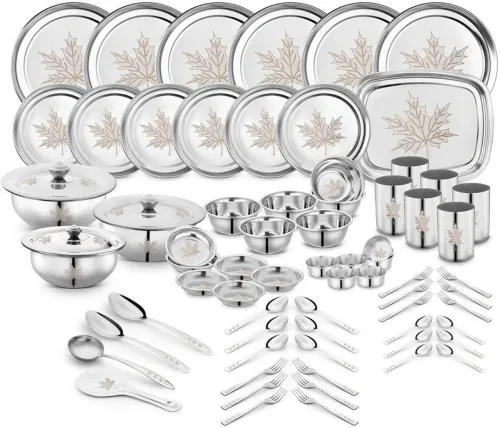 Image of Classic Essentials 71-Piece Stainless Steel Dinner Set (Silver)