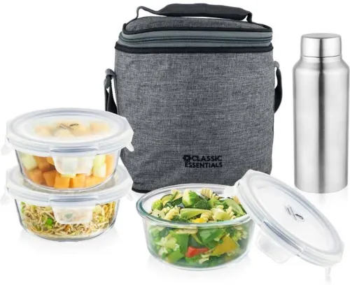 Image of Classic Essentials BOSTON Borosilicate Glass Lunchbox set with Bottle