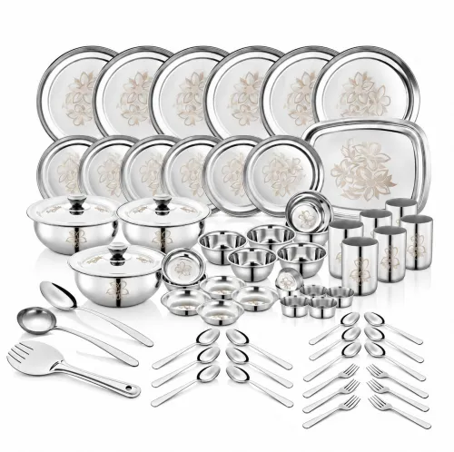Image of Classic Essentials Pack of 64 Stainless Steel Dinner Set