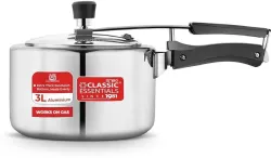 Classic Essentials Prochef Aluminium Pressure Cooker | ISI Certified Inner Lid Pressure Cooker 3 L Pressure Cooker (Aluminium)