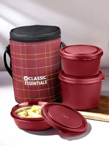 Image of Classic Essentials Stainless Steel Lunch Box (1250ml, 3 Containers)