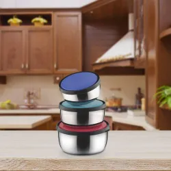 Classic Essentials Steel Fridge Containers – Pack of 3