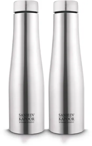 Image of Classic Essentials Steel Puro Water Bottle 1000ml (Pack of 2) 1000 ml Steel Bottle (Pack of 2, Silver)