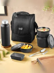 Classic Essentials Supreme Microwave Safe Set of 5 with Bottle|Bag & Cutlery 5