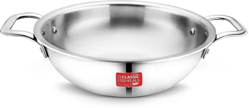 Image of Classic Essentials Triply Kadhai, 3 Layer Stainless Steel Cookware Kadhai 20 cm diameter 1.5 L capacity (Triply, Non-sti
