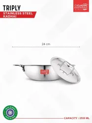 Classic Essentials Triply Stainless Steel Kadhai