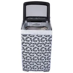 Classic® Top Load Washing Machine Cover Suitable for Samsung Back Panel 6 Kg, 6.5 Kg, 7 Kg, 7.5 Kg, 8 Kg (55cmsX55cmsX92cms, Black & White, Medium)