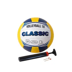 Classic Volleyball Size 4 Standard with Pump Rubber, Moulded Design Practice Match Play Outdoor Indoor, Court Beach Training Use All Ages Sports Equipment