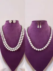 Classique Mother of Pearl Gold-plated White Jewel Set (Pack of 2)