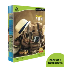Classmate Notebook A4 Notebook Single Line 172 Pages (Multicolor, Pack of 6)