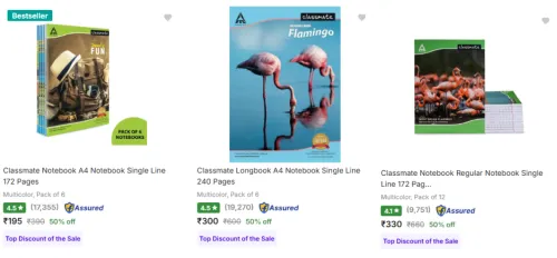 Image of Classmate Notebooks at minimum 50% Discount