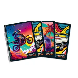 Classmate Pulse Single Subject Spiral Notebook - Pack of 4 | Single Line | 180 Pages | 24.0cm x 18.0cm | Attractive Cove