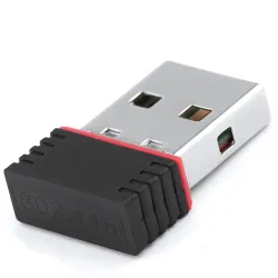 CLASSYTEK Mini Wireless WiFi USB Dongle Adapter 2.4Ghz, 1000 MBPS for PC Laptop with inbuilt High Gain Antenna, Compatible with Windows MAC, Black