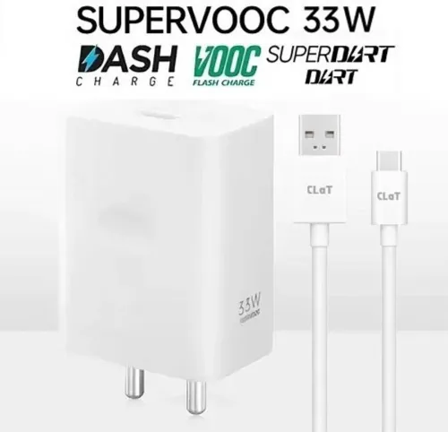 Image of CLAT 33 W SuperVOOC, VOOC Fast‑Charging Wall Adapter with Detachable USB‑C Cable