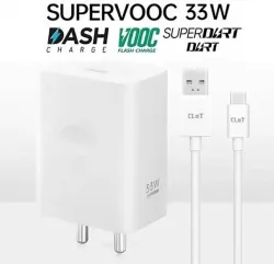 CLAT 33 W SuperVOOC, VOOC Fast‑Charging Wall Adapter with Detachable USB‑C Cable