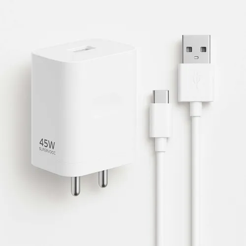 Image of CLAT 45W SuperVOOC Wall Charger with Cable - White