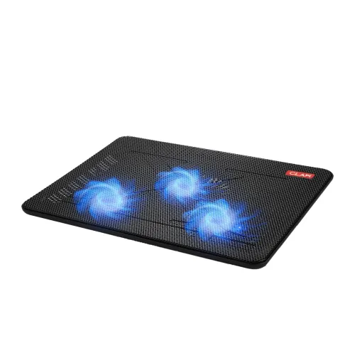 Image of CLAW Breeze C3 Laptop Cooling Pad with 3 Motor Fans, 2 Adjustable Height, with Built-in Dual USB Hub | Black and Blue