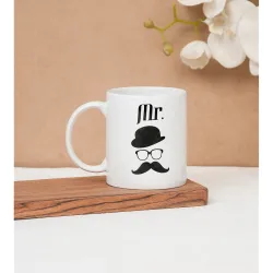 Clay Craft CC MM1 Swiss REZ15 Microwave Safe Coffee Mug for Gift to Couples Wife Husband Boyfriend Girfriend 300ml, Mr
