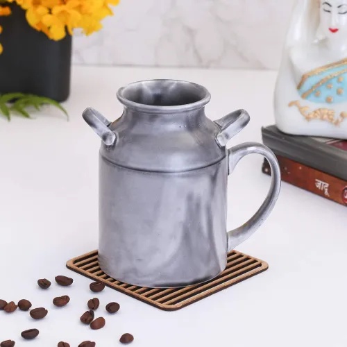 Image of Clay Craft - Dino Ceramic Coffee Tea Milk Mug, 1-Piece, 300ml, Grey, standard