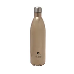 Clay Craft Vacbott Vaccum Bottle, Stark Sparkle Double Walled 24 Hours Hot and Cold Water Bottle - 1 Piece - 1000 ml (Sparkle Gold) Water Bottles for School, Office, Home, Gym, Leakproof, Ru...