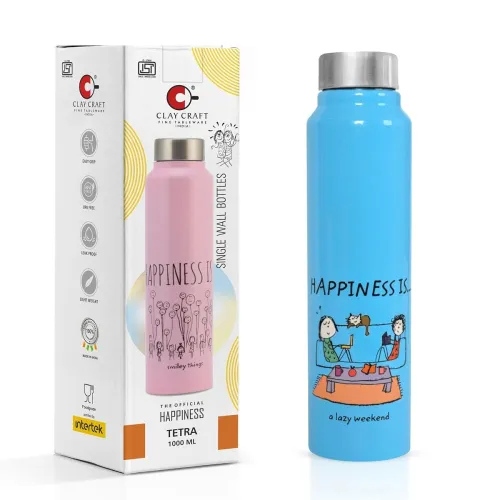 Image of Clay Craft Happiness 1000ml Single Walled Water Bottle