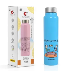 Clay Craft Happiness 1000ml Single Walled Water Bottle
