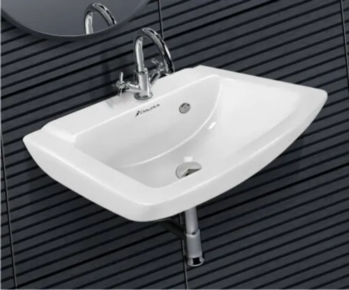 Image of clayplus Preimum Grade Ceramic's Wallmounted Wall Hung Basin (GLOSSY WHITE)