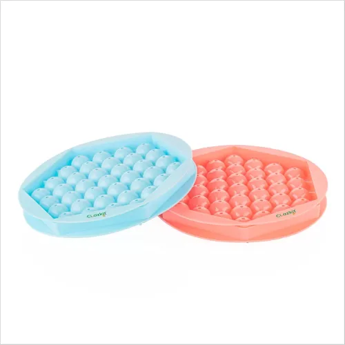 Image of Clazkit 37-Grid Hexagon Emoji Ice Cube Tray Pack of 2