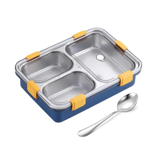 Image of Clazkit 3 Compartment Stainless Steel Lunch Box