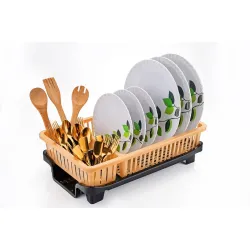 Clazkit Dish Drying Rack – 3 in 1 Durable Plastic Utensil Basket with Spoon Holder & Removable Dish Drainer Tray | Unbre