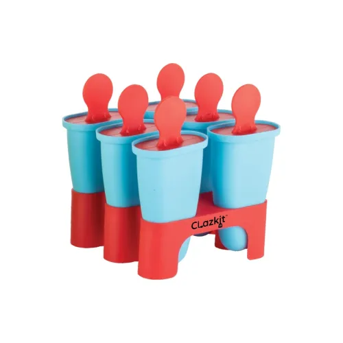 Image of Clazkit Set of 6 Plastic Reusable Ice Pop Makers, Homemade Popsicle/Frozen Ice Cream/Kulfi Candy for Children & Adults -