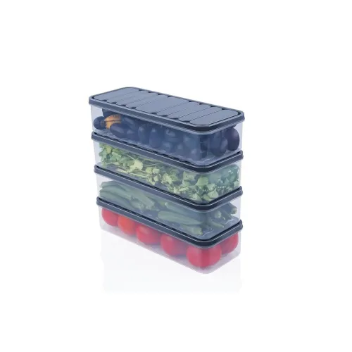 Image of Clazkit Airtight Plastic Storage Containers Set for Kitchen | Stackable Pantry Organizers & Fridge Storage Boxes | Leak-