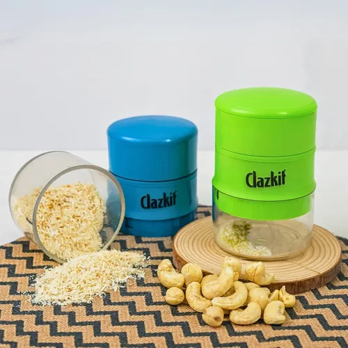 Image of Clazkit Precision Cashews & Almond Cutter/Slicer : Effortless Slicing with Built-in Storage Convenience -Multicolor