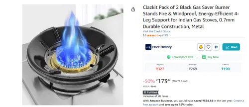 Image of Clazkit Gas Saver Burner Stands Po2