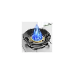 Clazkit Pack of 2 Black Gas Saver Burner Stands Fire & Windproof, Energy-Efficient 4-Leg Support for Indian Gas Stoves, 