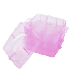 Clazkit Jewellery Organisers Plastic 3 Layer 18 Grid Square