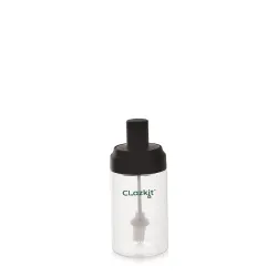 Clazkit Plastic Jar Oil & Liquid Storage Dispenser with Brush