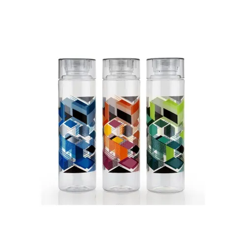 Image of Clazkit Plastic Printed Water Bottle (1000ml, Pack of 3)