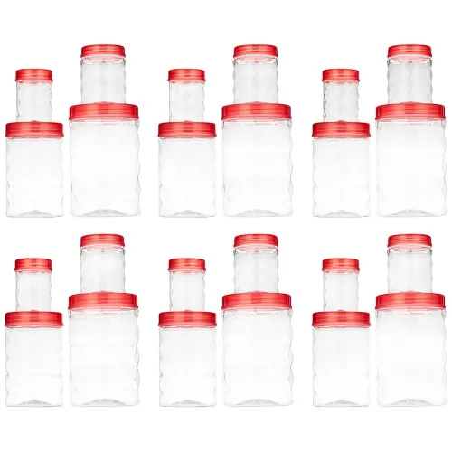Image of Clazkit Plastic Pet Storage Jar and Container, Set of 24