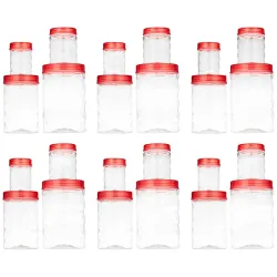 Clazkit Plastic Pet Storage Jar and Container, Set of 24