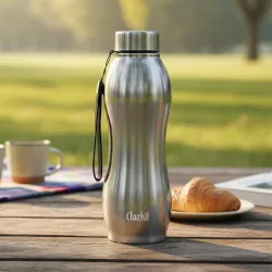 Clazkit Platina Pro Classic Stainless Steel Water Bottle 1000ml |ISI Certified|Leakproof, Rust-Free, BPA-Free, Durable for College, Fridge, Sports, Gym, Yoga & Office – Easy to Clean & Reusa...