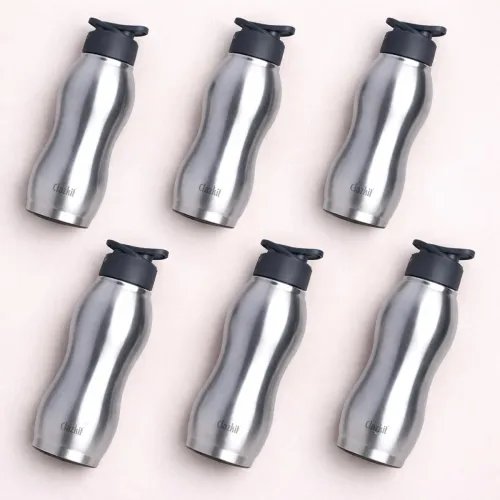 Image of Clazkit Platina Water Bottle Set of 6 