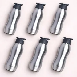Clazkit Platina Water Bottle Set of 6