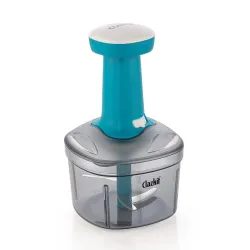 Clazkit Push Chopper Manual Hand Press Push Chopper with 3 Blades for Effortless Chopping Vegetables & Fruits-750ML, Mul