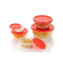 Clazkit Round Plastic Storage Jars Containers Setof 5