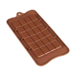 Clazkit - YH-614 Silicone Bar Chocolate Mould Break Apart Choc Block Mould (size : 19*16*2cm) , Chocolate colour