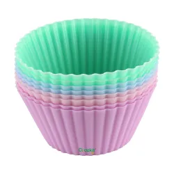 Clazkit Silicone Muffin Cup Moulds - 8 Pieces, Assorted, Silicone