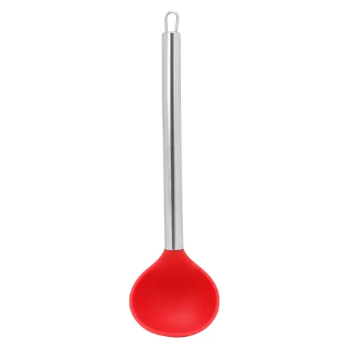 Image of Clazkit Silicone Serving Spoon with Heat Resistant Silicone Covering Head and Stay-Cool Stainless Steel Handle,YH854